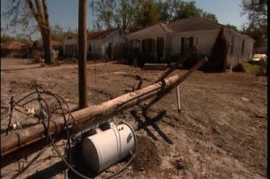 Fallen telephone Poles
